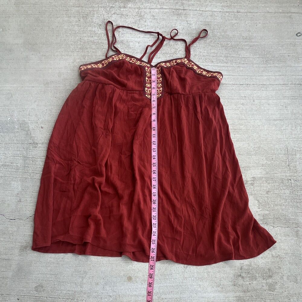 Maurices Woven Babydoll Womens XL Sweetheart Embroidered Boho Renfair - Picture 6 of 7